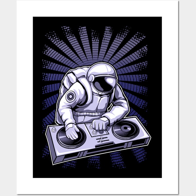 Astronaut Playing DJ Music Wall Art by Ken Asahvey